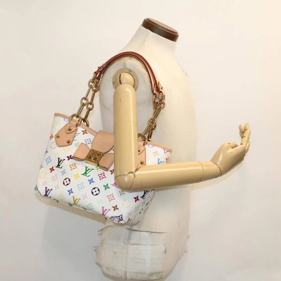 LOUIS VUITTON Monogram Multicolor Annie MM Tote Bag White M40307 LV Auth hk795SM - Picture 3 of 16
